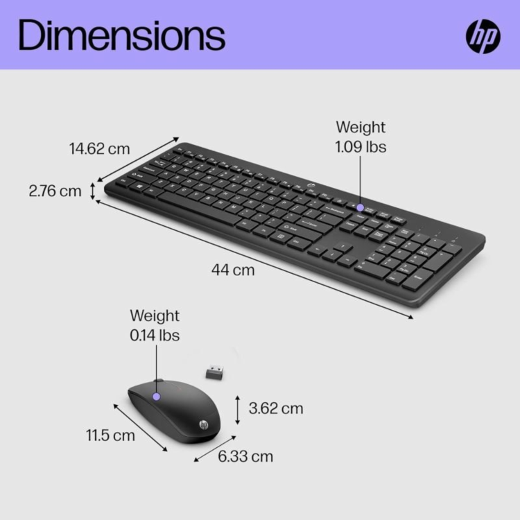 HP 235 Wireless Keyboard and Mouse Black