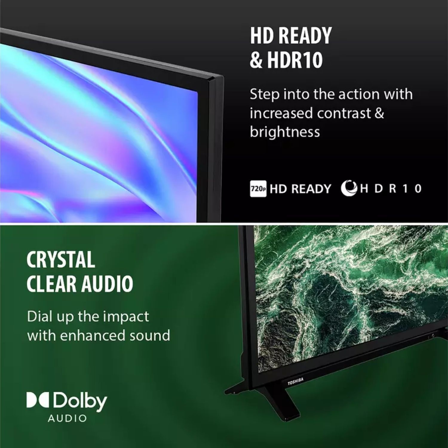 HD Ready HDR10 and Dolby Audio