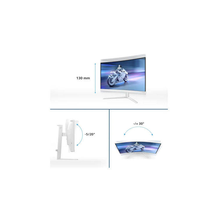 Philips Evnia 5000 27M2C5501 27" VA QHD 180Hz 1ms White Curved Gaming Monitor
