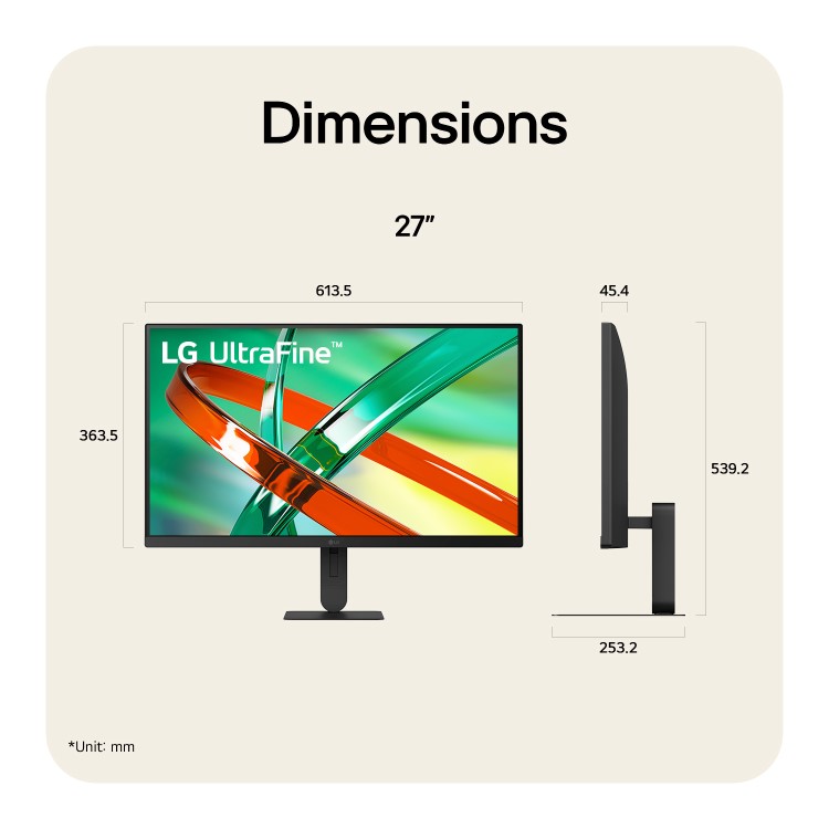 LG UltraFine 27U710B 27" IPS 4K UHD Height-Adjustable Monitor