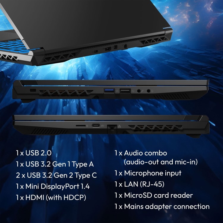 Medion ERAZER Crawler E30 Intel Core i5 16GB RAM 512GB SSD RTX 2050 60Hz 15.6 Inch Windows 11 Gaming Laptop