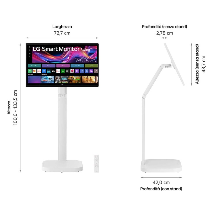 LG 32U889SA-W 32" IPS UHD 4K Touch Swing Smart Monitor