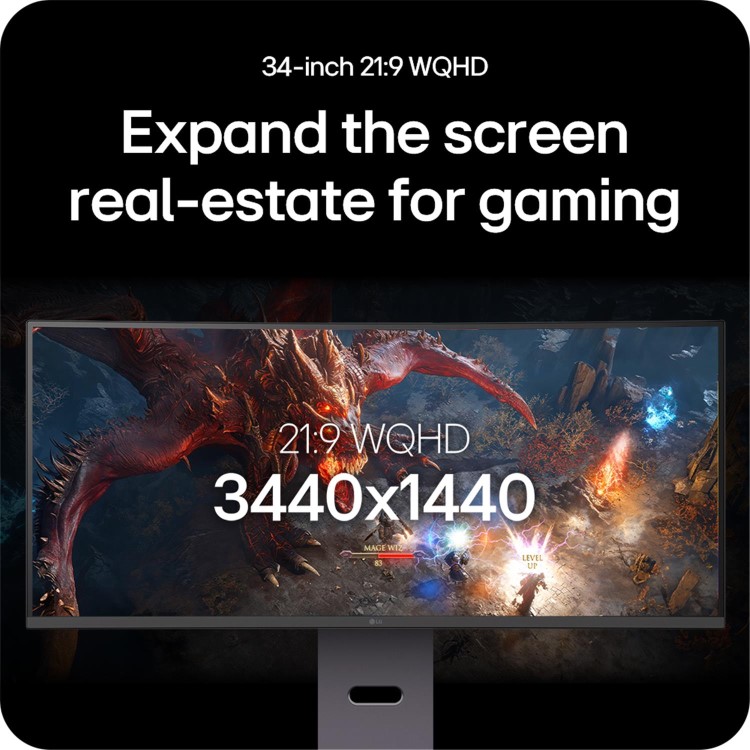 LG UltraGear 34" VA WQHD 160Hz 1ms Curved Gaming Monitor