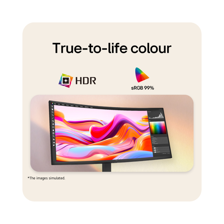 LG UltraWide 34" VA QHD 144Hz USB-C Height-Adjustable Curved Monitor