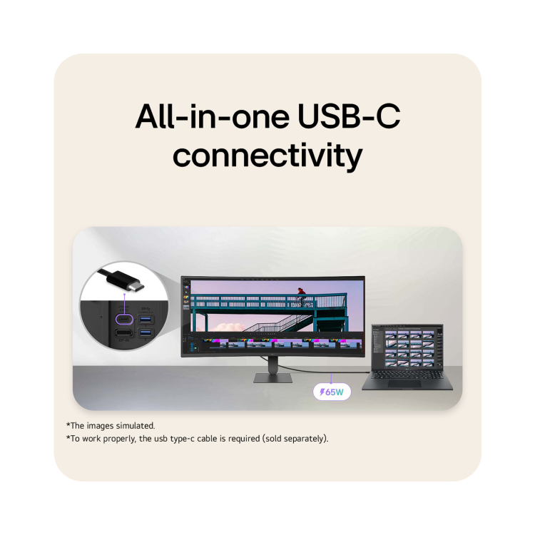 LG UltraWide 34" VA QHD 144Hz USB-C Height-Adjustable Curved Monitor