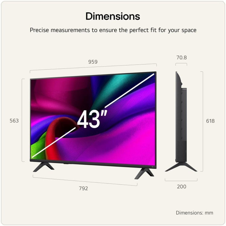 LG 43NU900B6LA 43" 4K UHD Nano AI Smart TV with HDR10 Pro webOS & ThinQ AI