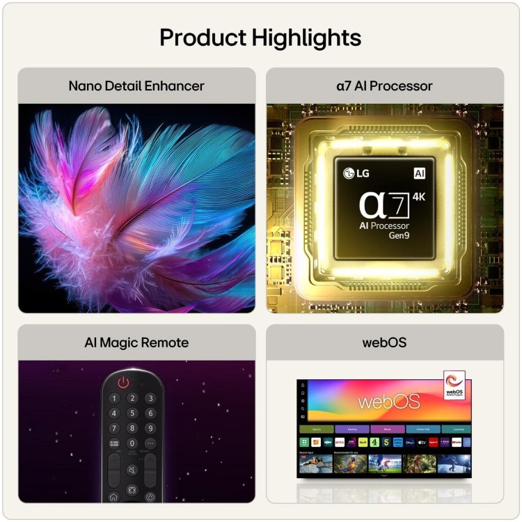 LG 43NU900B6LA 43" 4K UHD Nano AI Smart TV with HDR10 Pro webOS & ThinQ AI