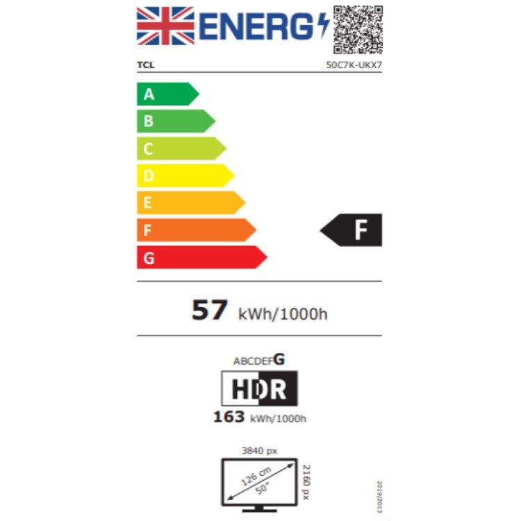 TCL 50C7K-UK 50 Inch QD-Mini LED 4K Google TV – 144Hz Gaming Dolby Vision & Dolby Atmos