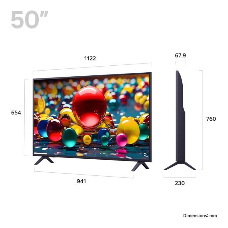 LG 50UA74006LB 50 4K Ultra HD Smart TV – AI Processor HDR10 Pro & webOS