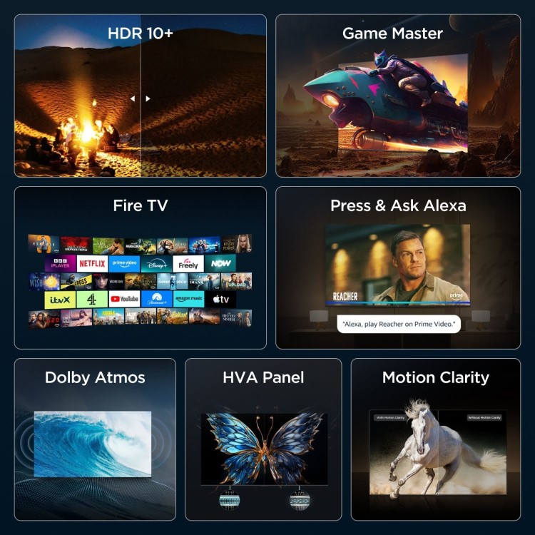TCL 50V6D-UK 50 Inch 4K UHD Smart Fire TV  HDR10+ Dolby Atmos & Alexa Built-In