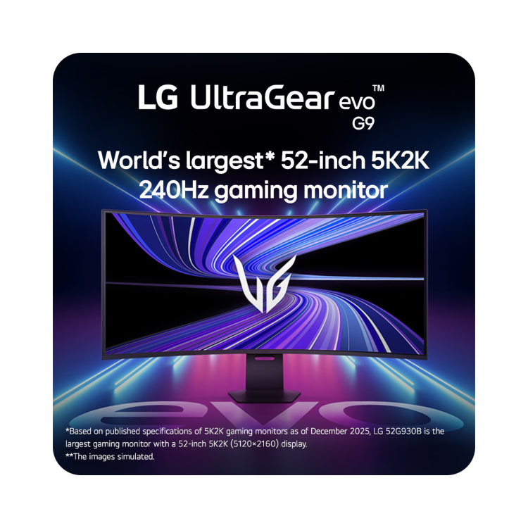 LG UltraGear evo G9 52" VA 5K2K 240Hz Curved Gaming Monitor