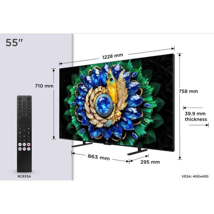 TCL 55A400M-UK 55-Inch 4K QD-Mini LED Google TV
