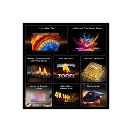 TCL 55C8L-UK 55 Inch QD-Mini LED 4K Google TV – 144Hz Gaming Dolby Vision IQ & ONKYO Sound