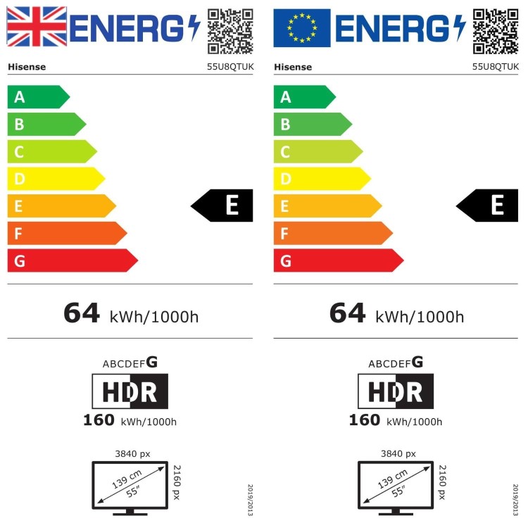 Hisense 55U8QTUK 55 Inch Smart 4K Ultra HD TV