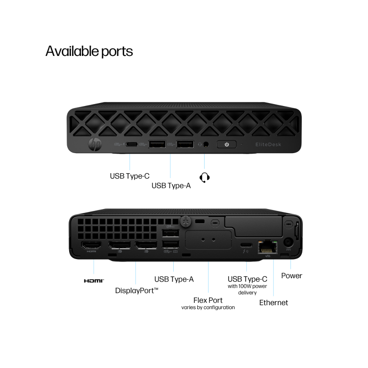 HP EliteDesk 8 Mini G1i Intel Core Ultra 5 235T 16GB RAM 512GB SSD Windows 11 Pro Mini PC