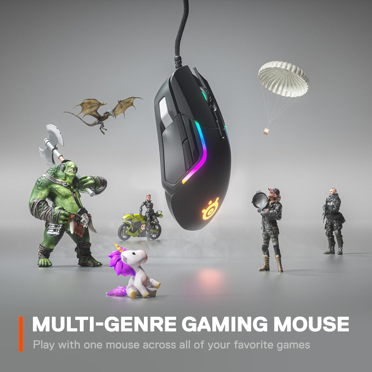 SteelSeries Rival 5 RGB Wired Optical Gaming Mouse Black