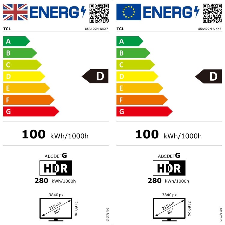 TCL 85A400M-UK 85" QD-Mini LED Google TV – Ultra Large 85 Inch 4K Smart TV with Dolby Vision HDR & Cinematic Home Entertainment