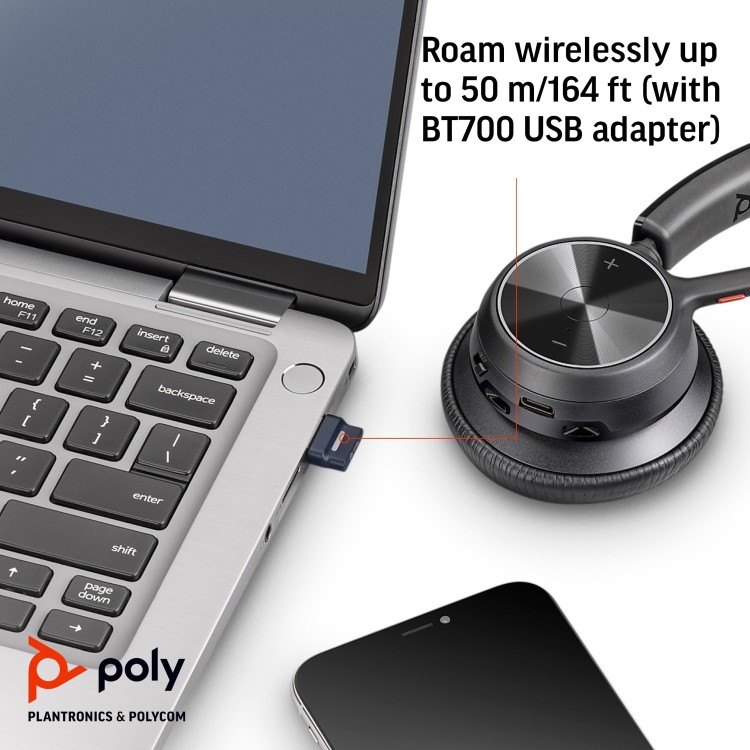 HP Poly Voyager 4310-M Microsoft Teams Certified USB-C Headset +BT700 dongle +Charging Stand