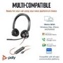HP Poly Blackwire 3320 Stereo Microsoft Teams Certified USB-C Headset +USB-C/A Adapter