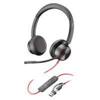 HP Poly Blackwire 8225 Stereo USB-C Headset +USB-C/A Adapter