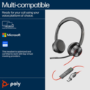 HP Poly Blackwire 8225 Stereo USB-C Headset +USB-C/A Adapter