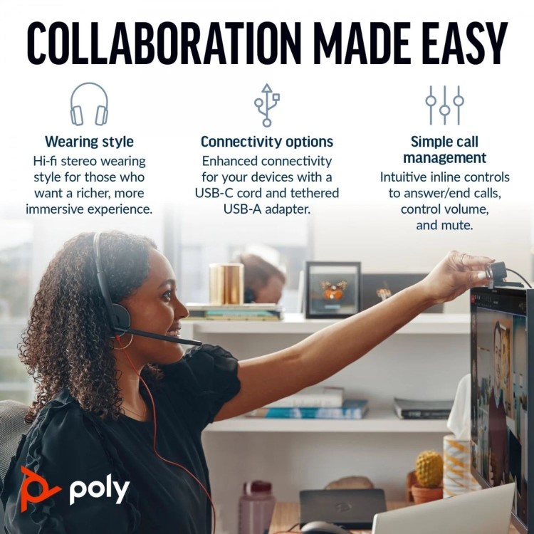 Poly Blackwire 3220 Wired Headset