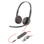 HP Poly Blackwire 3225 Stereo USB-C Headset +3.5mm Plug +USB-C/A Adapter