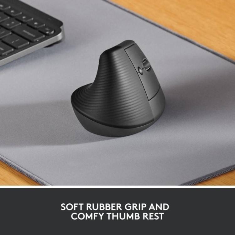 Logitech Lift Vertical Ergonomic Wireless Mouse Graphite