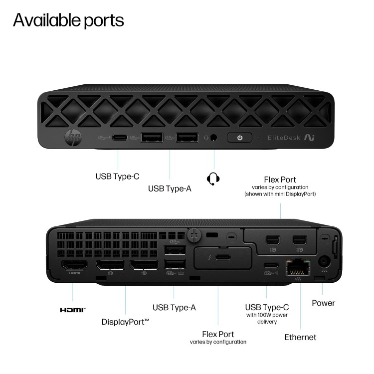 HP EliteDesk 8 Mini G1a AI AMD Ryzen AI 7 350 32GB RAM 1TB SSD Windows 11 Pro Mini PC