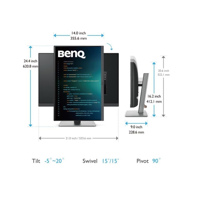 BenQ RD240Q WQXGA 24.1" IPS QHD Programming Monitor