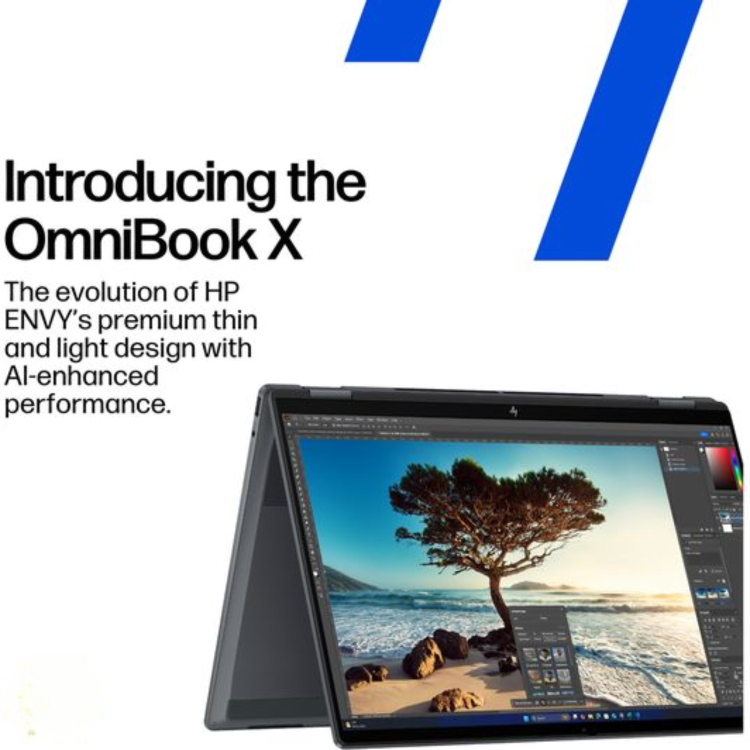 Refurbished HP OmniBook X 14 Copilot+ PC Snapdragon X Plus 16GB RAM 512GB SSD 14 Inch Windows 11 Laptop - Silver