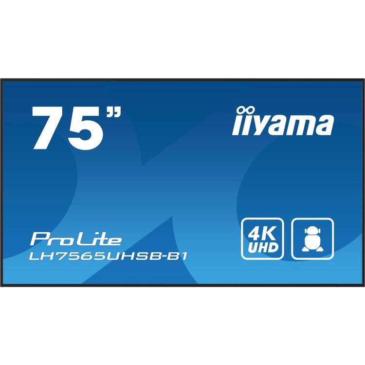 Refurbished iiyama ProLite LH7565UHSB-B1 75" IPS 4K Ultra HD Android Professional Digital Signage