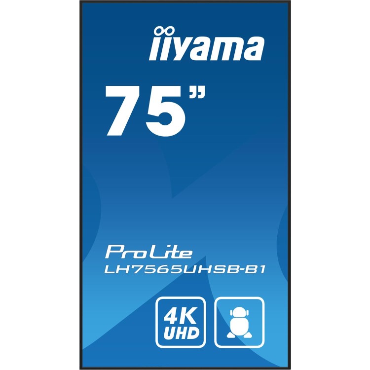 Refurbished iiyama ProLite LH7565UHSB-B1 75" IPS 4K Ultra HD Android Professional Digital Signage
