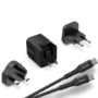 Energizer 38W 1x USB-A and 1x USB-C Wall Charger with USB-C Cable - Black