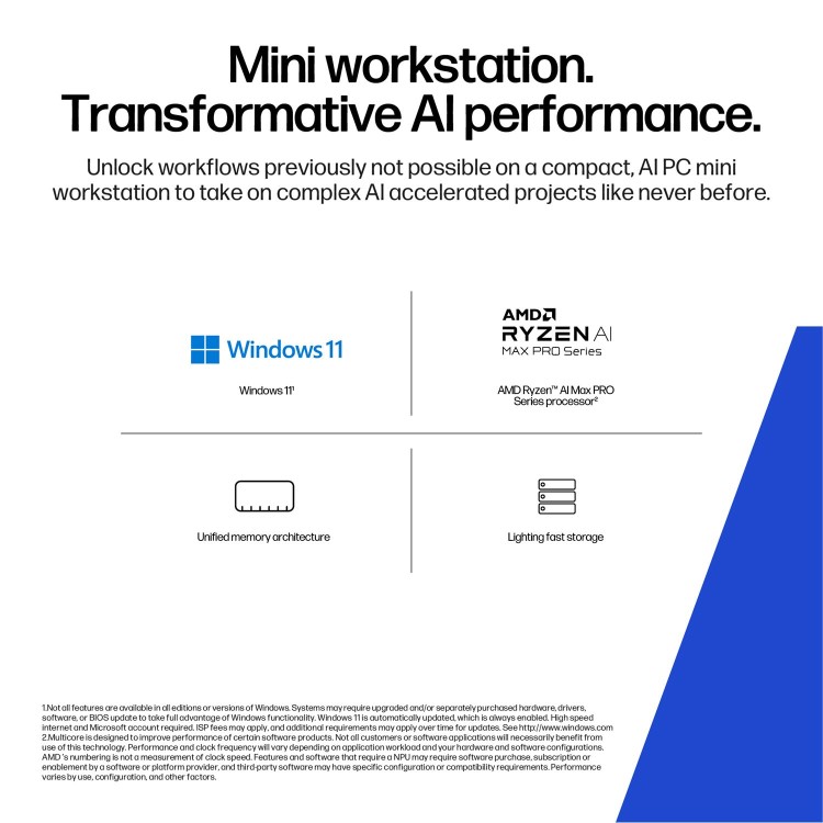HP Z2 Mini G1a AMD Ryzen AI Max+ PRO 395 64GB RAM 1TB SSD Windows 11 Pro Workstation PC