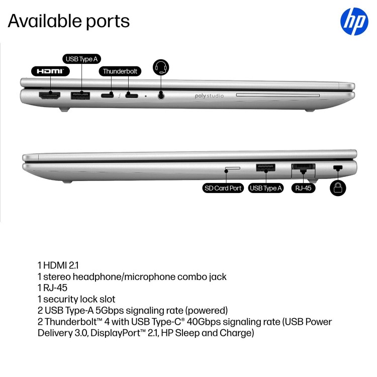 HP EliteBook 6 AI Intel Core Ultra 7 16GB RAM 512GB SSD 14 Inch Windows 11 Pro Laptop