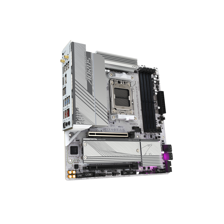 Gigabyte B650M AORUS ELITE AX ICE AMD AM5 DDR5 Micro ATX Wi-Fi Motherboard