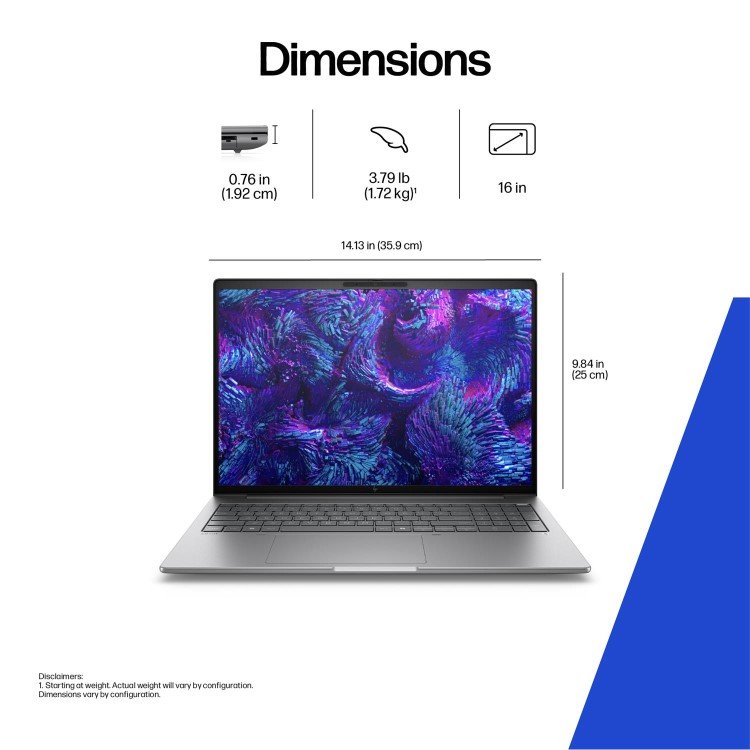 Refurbished HP ZBook 8 Intel Core Ultra 7 32GB RAM 1TB SSD 16 Inch Windows 11 Pro Laptop