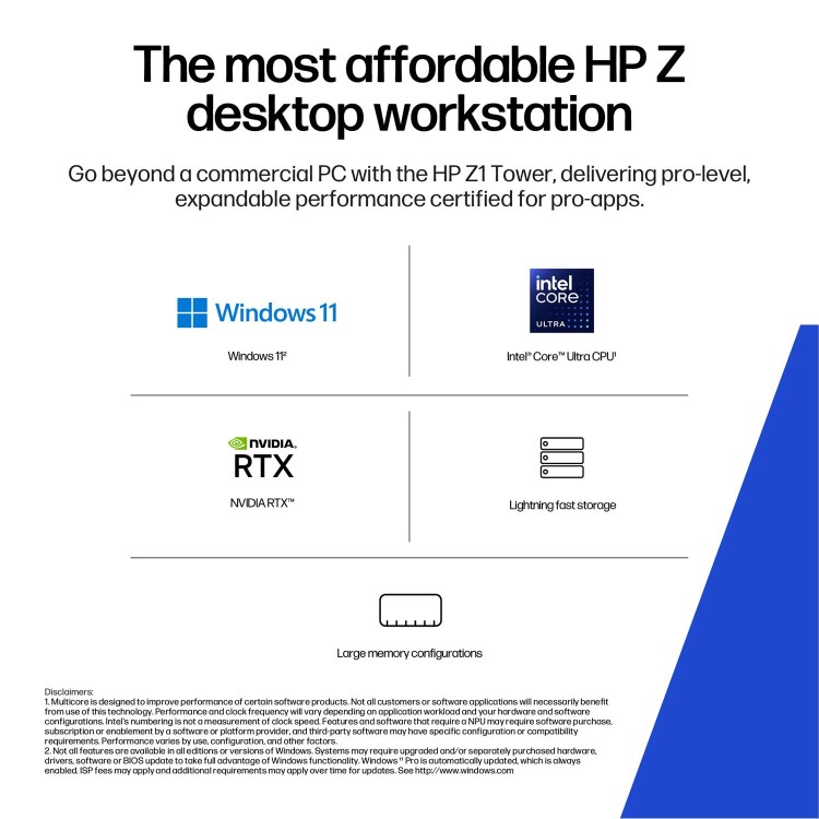 HP Z1 Tower G1i Intel Core Ultra 9 285 32GB RAM 1TB SSD RTX 5060 Ti Windows 11 Pro Workstation PC