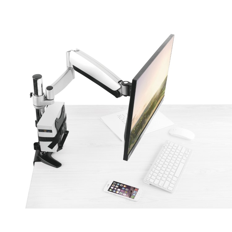electriQ Single Monitor Arm + PC Mount