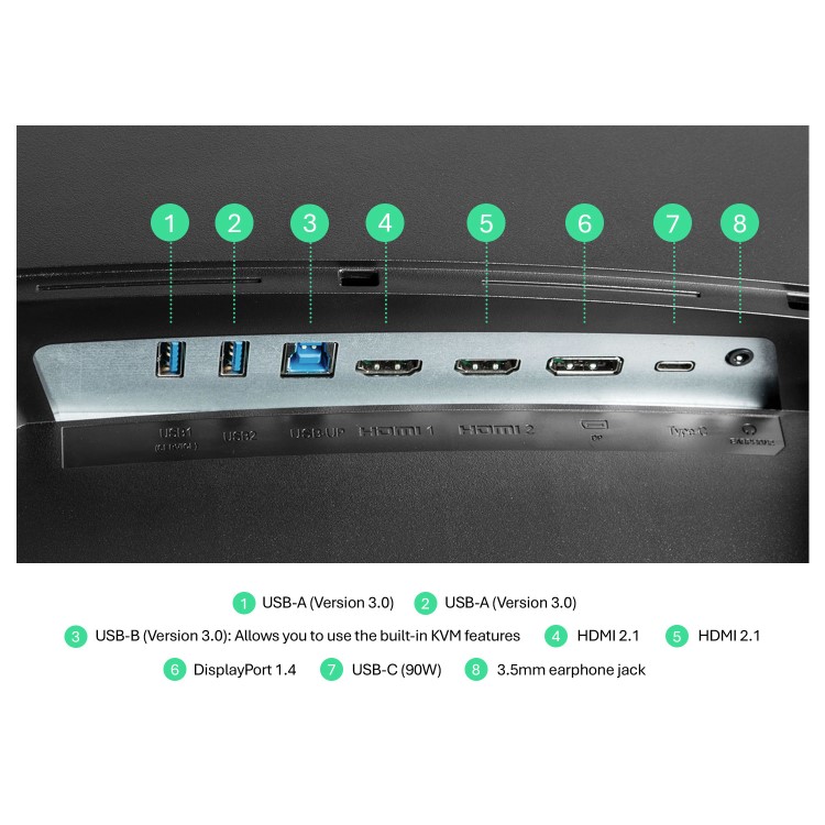 electriQ 49'' VA Dual QHD 240Hz KVM UltraWide Curved USB-C Hub Monitor