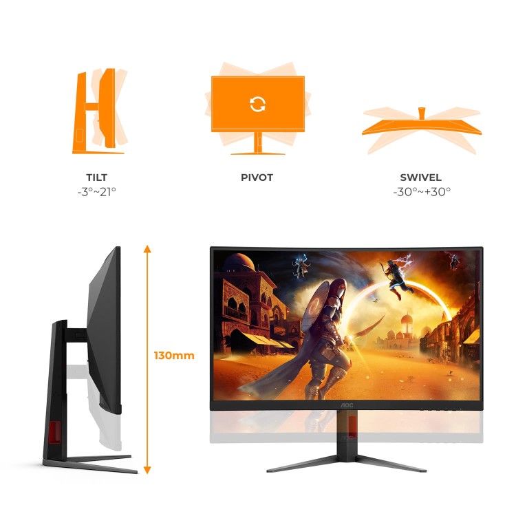 AOC G4 C27G4Z2 27" Fast VA Full HD 260Hz 0.3ms Curved Gaming Monitor