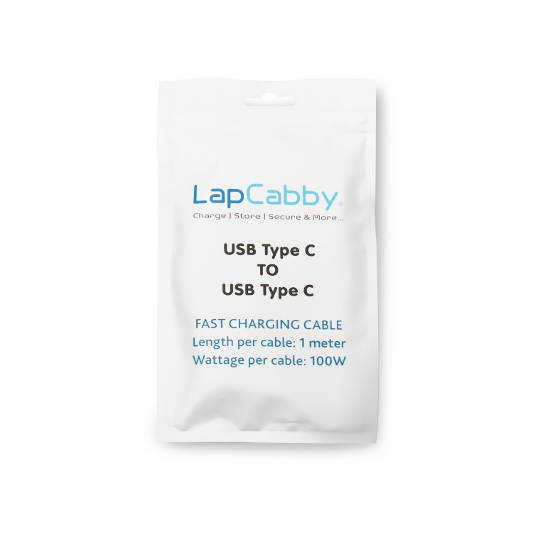 LapCabby 100W 1 Meter USB-C to USB-C Cable 50 Packs