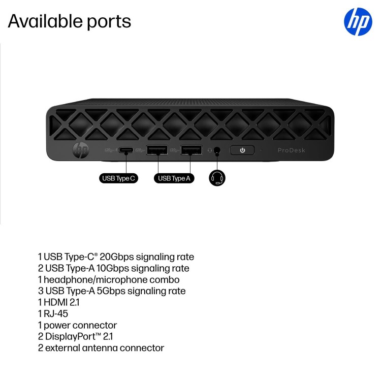 HP ProDesk 4 G1i Intel Core Ultra 5 235T 8GB RAM 256GB SSD Windows 11 Pro Mini PC