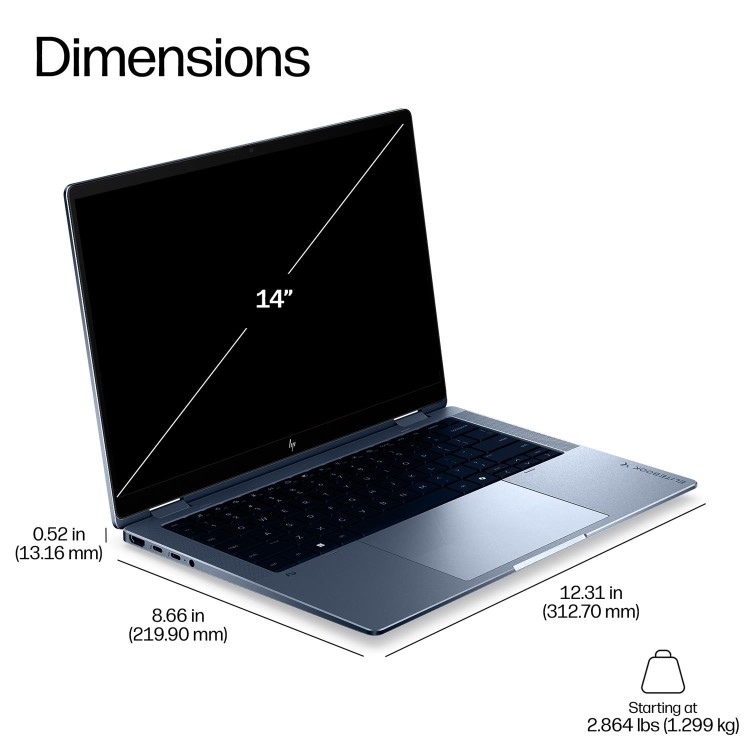 HP EliteBook X Flip G2i Intel Core Ultra 7 32GB RAM 512GB SSD 14 Inch Windows 11 Pro Touchscreen Laptop