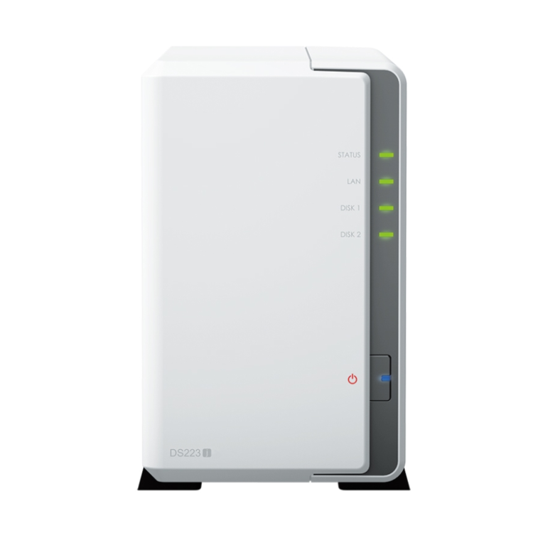 Synology DiskStation DS223j 1GB RAM with 8TB Installed Storage 2 Bay SATA Desktop NAS