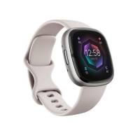 Fitbit Sense 2 Platinum Aluminium with Lunar White Band Bluetooth Smartwatch