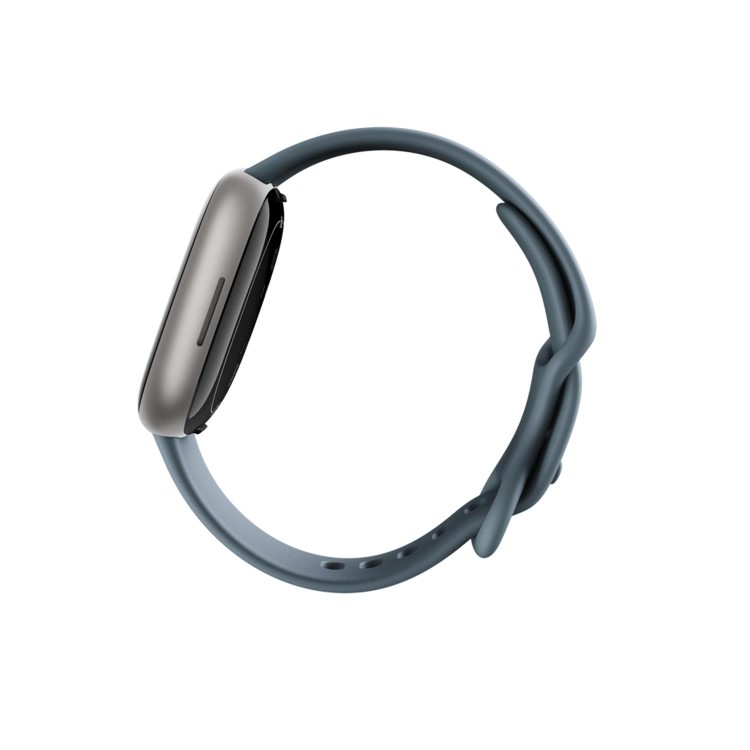 Fitbit Vers 4 Platinum Aluminium with Waterfall Blue Band Bluetooth Smartwatch