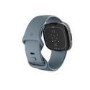 Fitbit Vers 4 Platinum Aluminium with Waterfall Blue Band Bluetooth Smartwatch