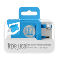 Triple juice USB Mains Charger - Blue